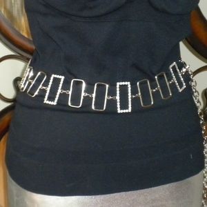 Rectangle Rhinestone Chain Belt up to 42"
